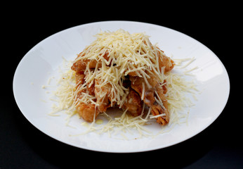 Delicious Fried Banana Crispy with cheese and chocolate