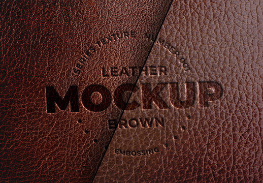 Embossed Brown Leather Mockup