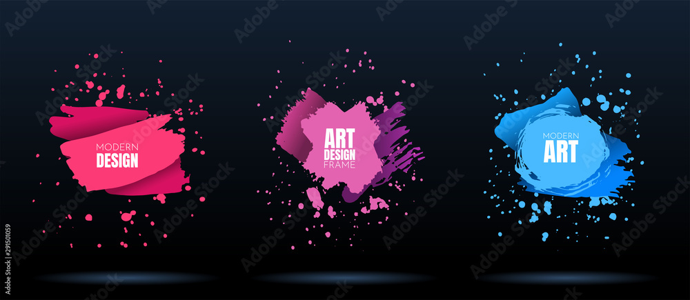 Poster vector modern abstract banners. flat geometric dynamic color. modern art graphics. element for desig