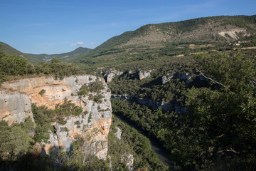 Fototapeta na wymiar View from River Ebro Viewpoint, Pesquera de Ebro; Burgos