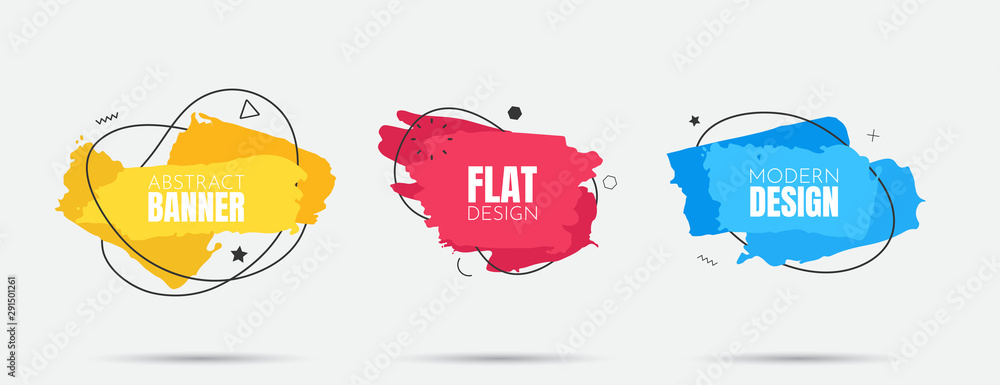 Fototapete vector modern abstract banners. flat geometric dynamic color. modern art graphics. element for desig