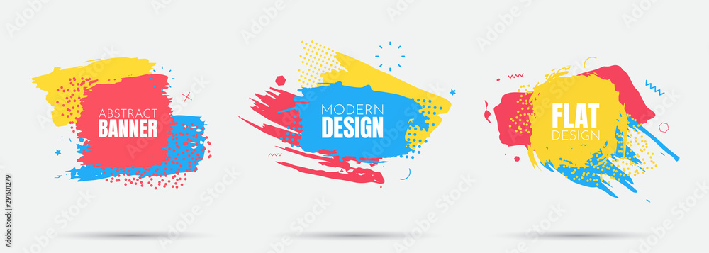 Poster vector modern abstract banners. flat geometric dynamic color. modern art graphics. element for desig