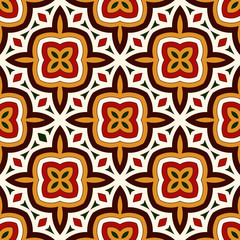 Bright seamless pattern with geometric ornament in Christmas traditional colors. Ethnic and tribal motifs.