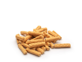 dog food on white background.