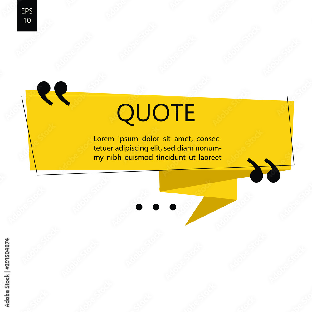 Aufkleber vector illustration of typography design. remark quote text box poster template concept. blank empty