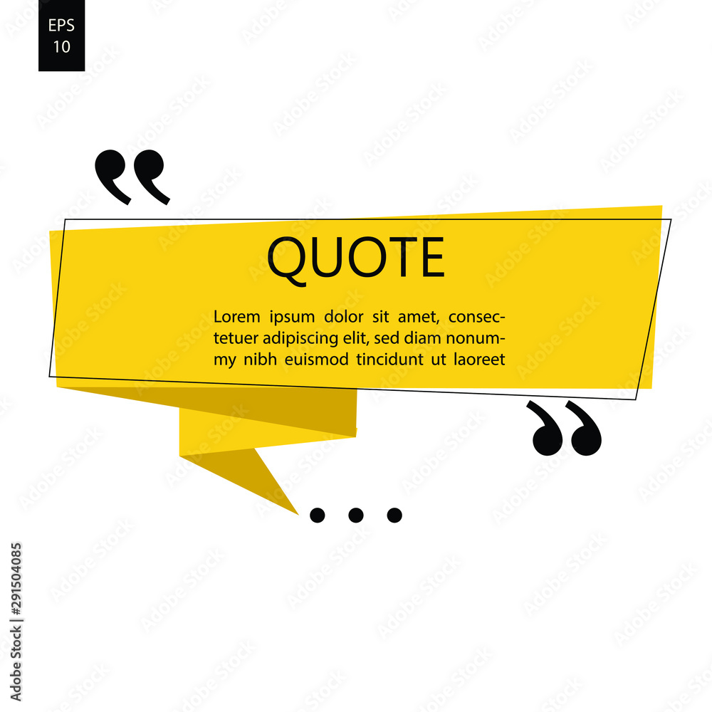 Aufkleber vector illustration of typography design. remark quote text box poster template concept. blank empty