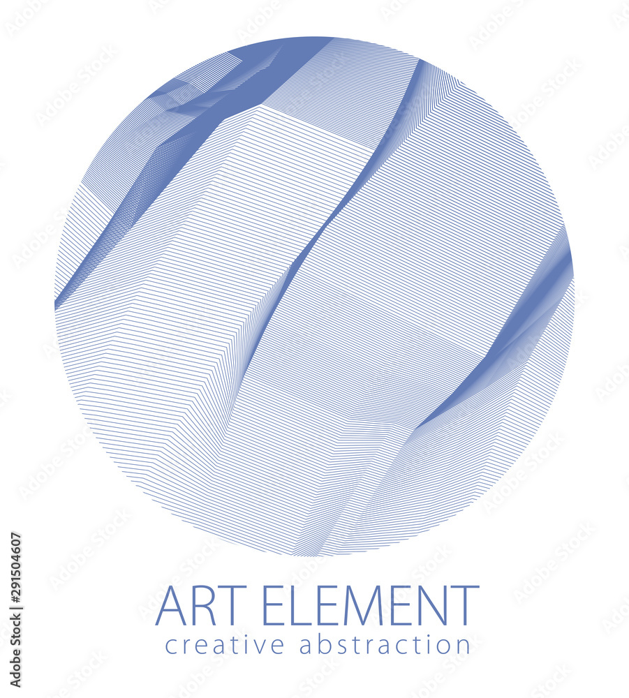 Aufkleber round shape art and design element of beautiful linear surface texture. vector abstract 3d perspecti