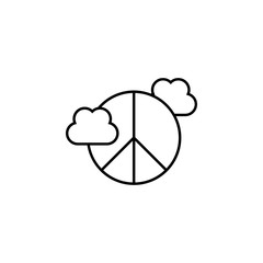 Peace symbol cloud icon. Element of peace day thin line icon