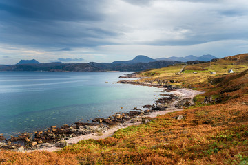 The beach ar First Coast, a small village in Wester Ross in the Scottish Highlands