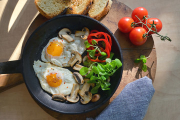 Fried Eggs In A Frying Pan