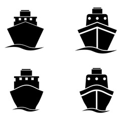 Ship icon, logo isolated on white background