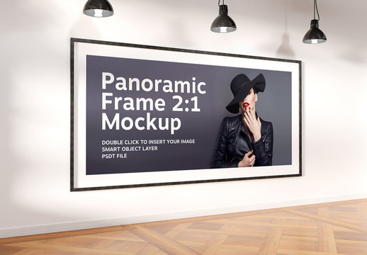 2:1 Aspect Ratio Panoramic Frame in Interior Mockup