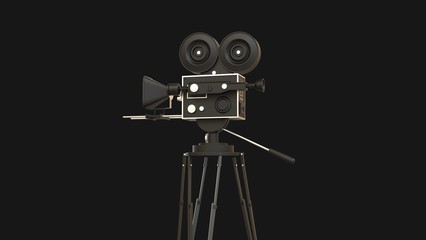 Obraz premium movie camera With a background in black 3D illustration 3D illustration