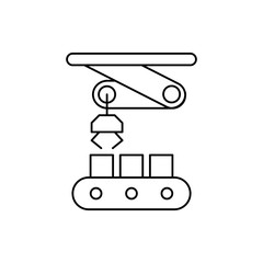 Robotic crane boxes technology icon. Element of robotic icon