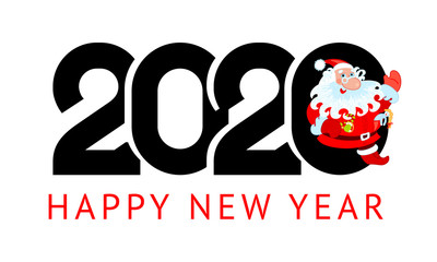 Obraz premium Happy New Year greeting card design. 2020