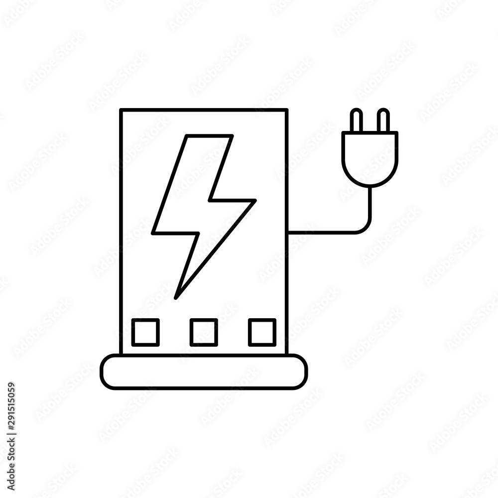 Poster robotic technology charger socket icon. element of robotic icon