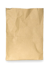 Brown paper bag isolated on white background. Clipping path include in this image.