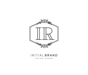 I R IR Beauty vector initial logo, handwriting logo of initial signature, wedding, fashion, jewerly, boutique, floral and botanical with creative template for any company or business.