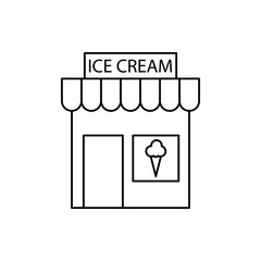 Shopping mall shop ice cream icon. Element of shopping mall poll thin line icon
