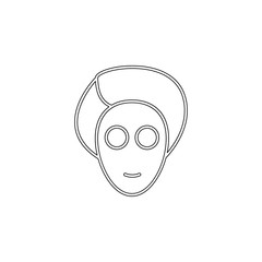 cosmetic face mask outline icon. Element of spa for mobile concept and web apps icon. Outline, thin line icon for website design and development, app development