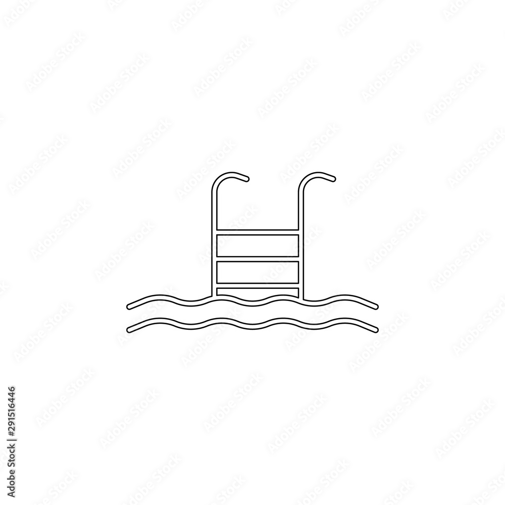 Poster ladder for pool outline icon. element of spa for mobile concept and web apps icon. outline, thin lin