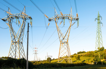 High voltage transmission lines.