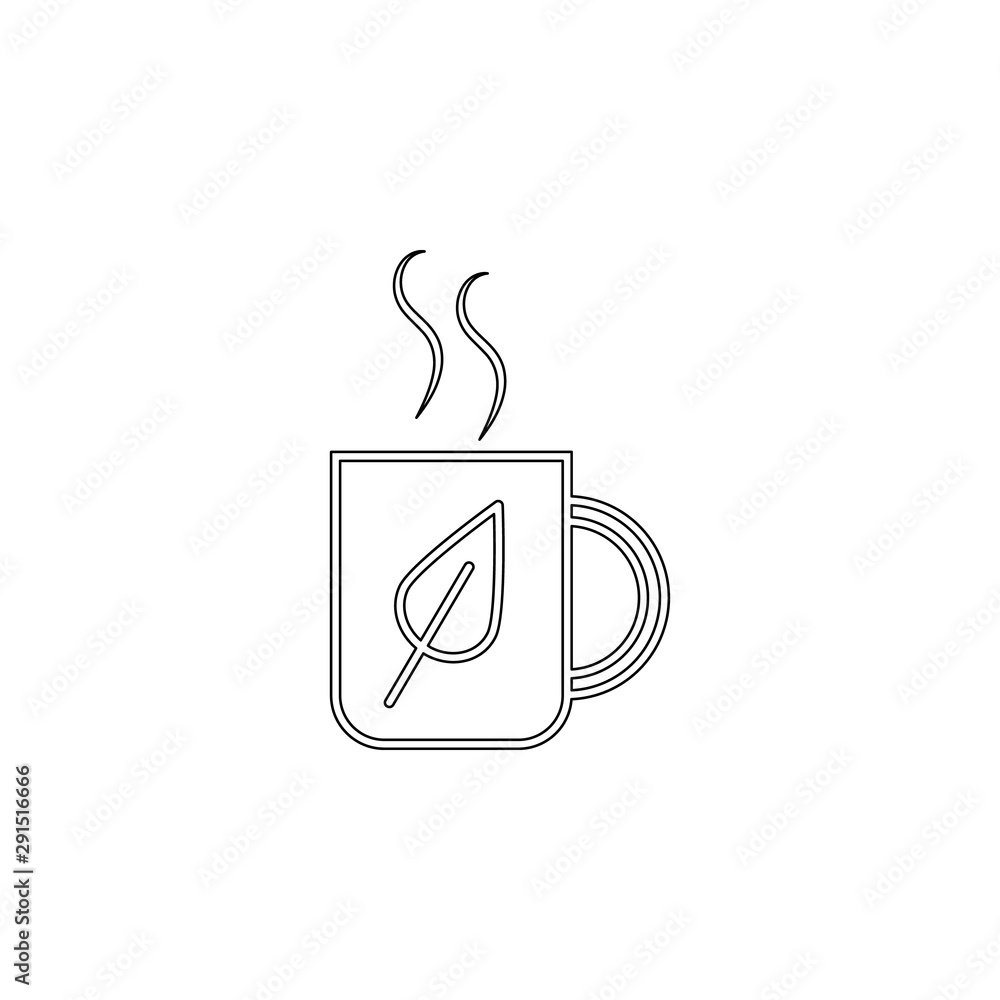 Poster tea leaf outline icon. element of spa for mobile concept and web apps icon. outline, thin line icon 