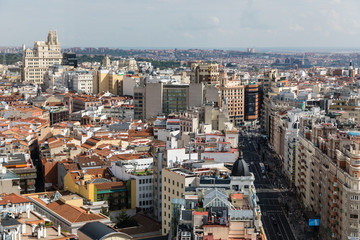 Obraz premium Panoramic aerial view in Madrid, capital of Spain, Europe.