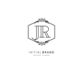 J R JR Beauty vector initial logo, handwriting logo of initial signature, wedding, fashion, jewerly, boutique, floral and botanical with creative template for any company or business.