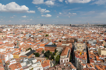Fototapeta na wymiar Panoramic aerial view in Madrid, capital of Spain, Europe.