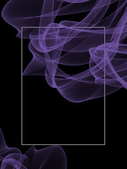 Set digital violet smokes colored on the black background. Trendy fashion design