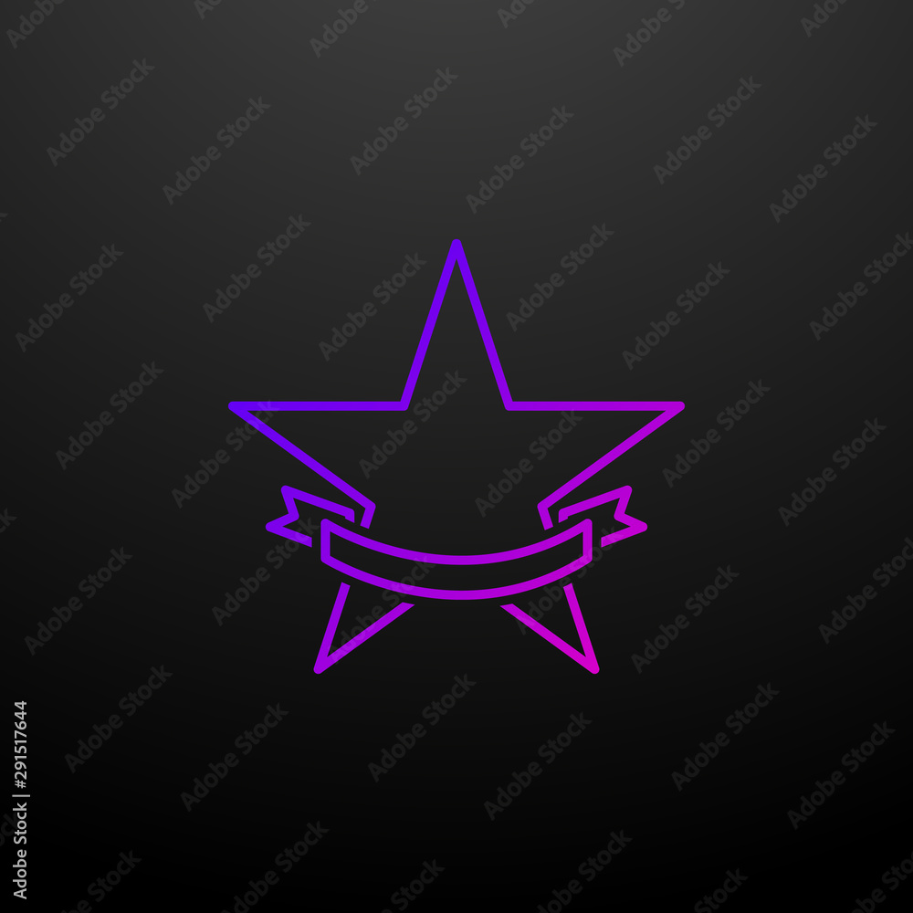 Poster star with ribbon nolan icon. elements of succes and awards set. simple icon for websites, web design