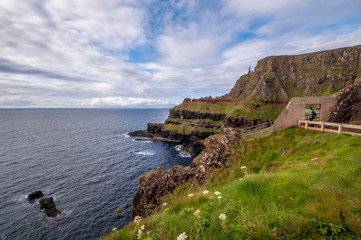 Giants Causeway Northern Ireland beautiful morning view sunlight long exposure Antrim Coast sunset