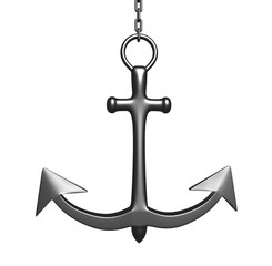 3d illustration. Anchor on a white background.