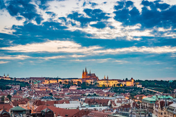 Fototapeta na wymiar The Prague Castle complex in Czech Republic.