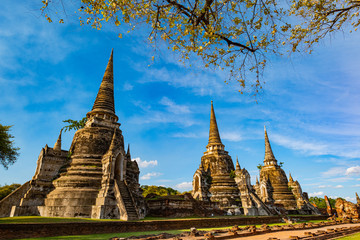 Fototapeta premium Wat Phra Si Sanphet, the old temple in Ayutthaya and a World Heritage Site.