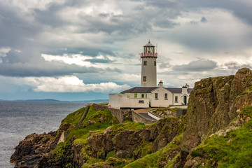 Fototapeta na wymiar Fanad Lighthouse Donegal Ireland North Coast clouds seascape