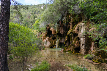 River called "Nacimiento del Río Cuervo" in Cuenca, Spain