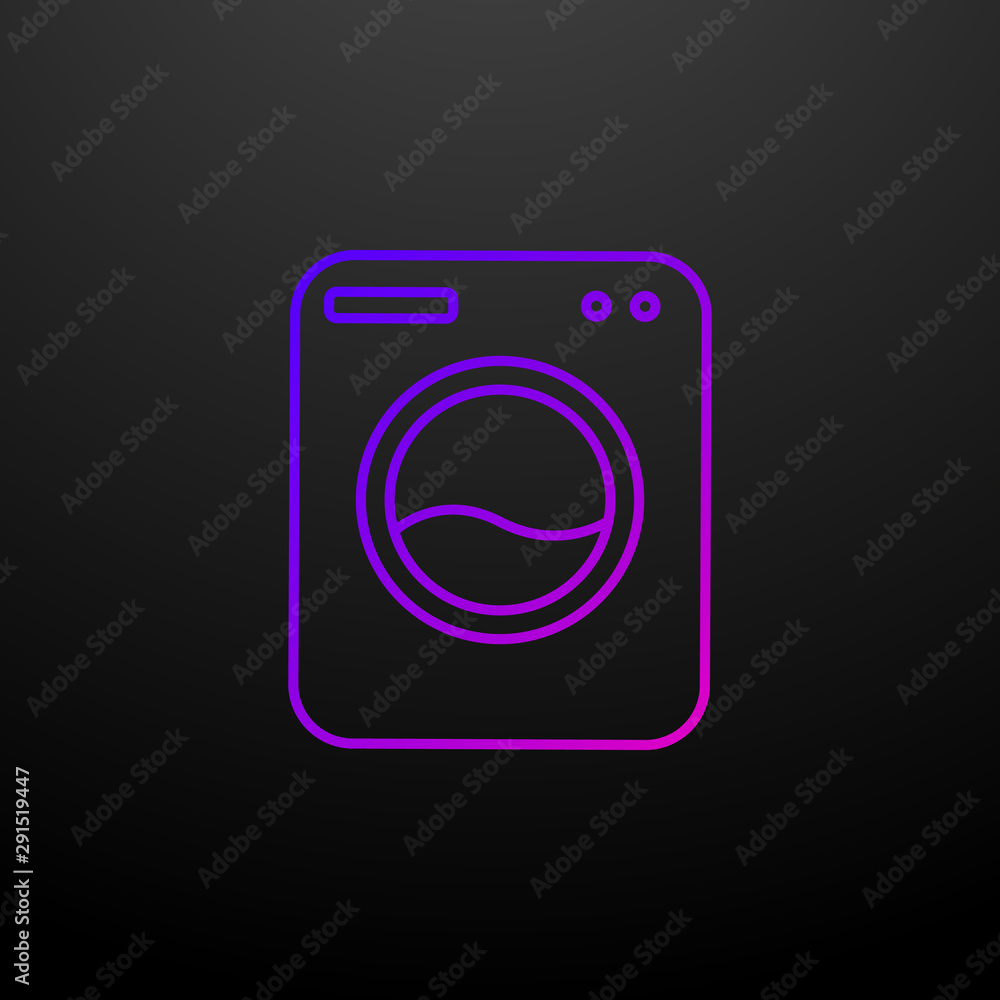 Poster washing machine nolan icon. elements of cleaning set. simple icon for websites, web design, mobile a