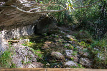 River called "Nacimiento del Río Cuervo" in Cuenca, Spain