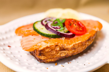 sandwich with salmon