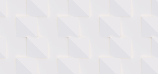 Fototapeta premium 3D pattern made of white and beige geometric shapes, creative background or wallpaper surface made of light and shadow. Futuristic seamless decorative abstract texture design, simple graphic elements