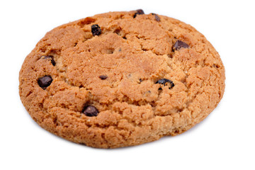 Chocolate chip cookies isolated on a white background