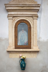 Fototapeta na wymiar votive temple to the mother of god in a town in Sicily