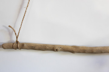 Driftwood art project of dream catcher or wall hanging