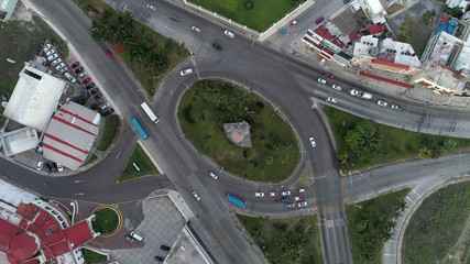 drone view of a highway in Mexico