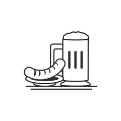 jar of beer with sausages oktoberfest festival