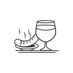 jar of beer with sausages oktoberfest festival