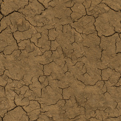 Split ground seamless pattern. The drought-cracked earth. Seamless texture