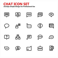 Chat Icon Set Simple Design for Professional Use. Contains such Icons as message, talk, report and more. vector base.